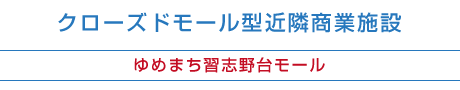 クローズドモール型近隣商業施設／フゆめまち習志野台モール