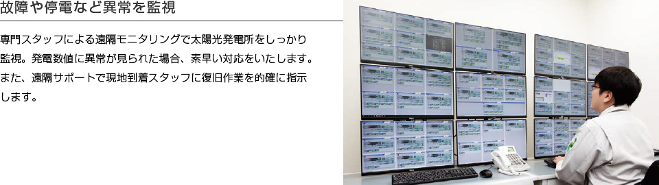 故障や停電など異常を監視