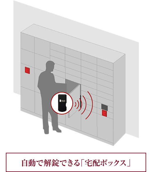 自動で解錠できる「宅配ボックス」